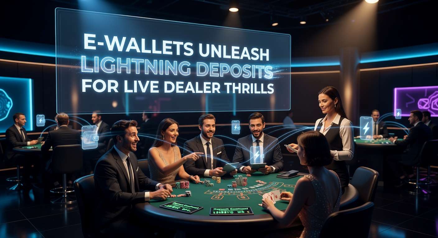 Grafik mit E-Wallet-Icons, Pfeilen zu Live-Dealer-Spieltischen und Zeitmessern für ultraschnelle Deposits