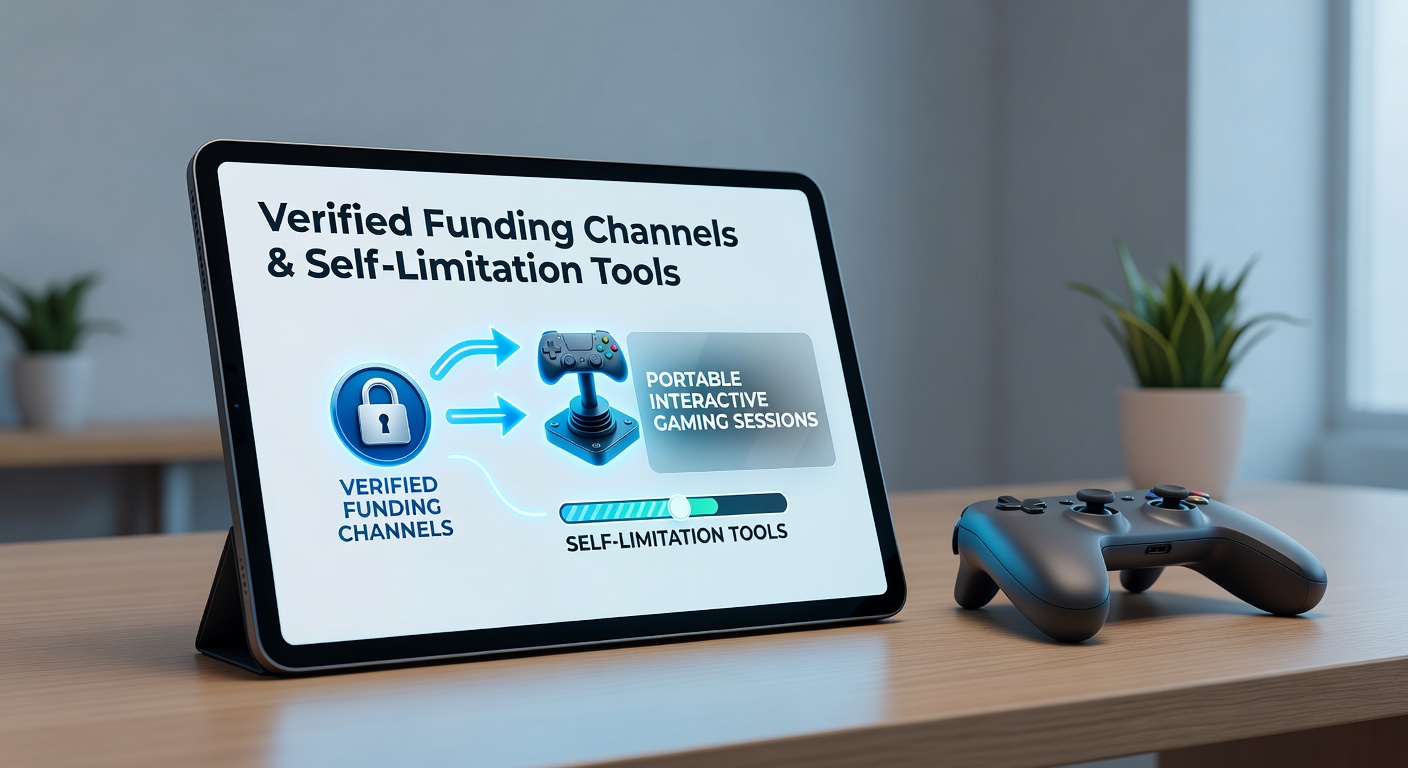 Darstellung verifizierter Zahlungskanäle und Selbstlimitierungstools auf mobilen Geräten während interaktiver Gaming-Sessions