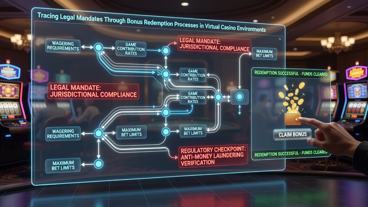 Illustration der Integration von Compliance-Mechanismen in Bonus-Einlösungsabläufe virtueller Casinos