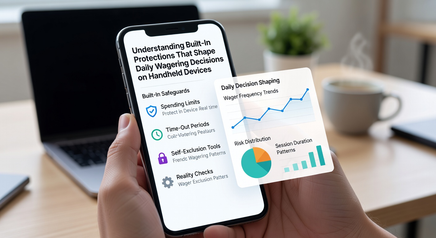 Illustration integrierter Sicherheitsfunktionen in mobilen Wett-Apps auf Smartphones und Tablets